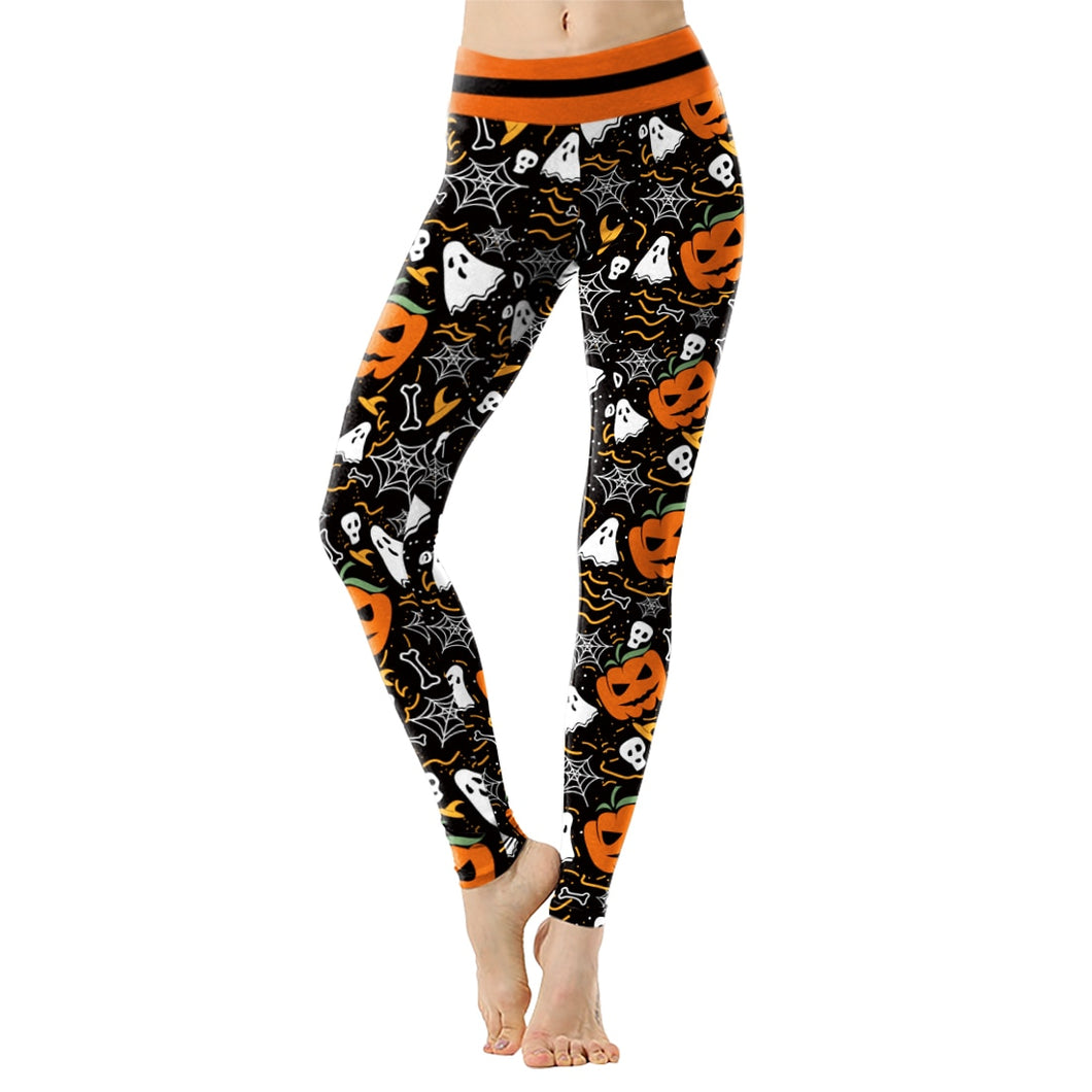 Legging Halloween Ghosts and Pumpkin